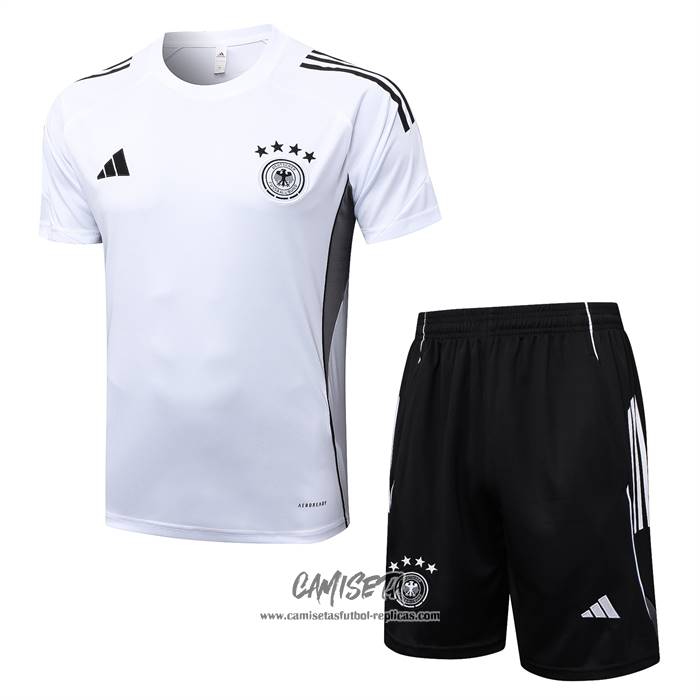 Chandal del Alemania 2025-2026 Manga Corta Blanco - Pantalon Corto